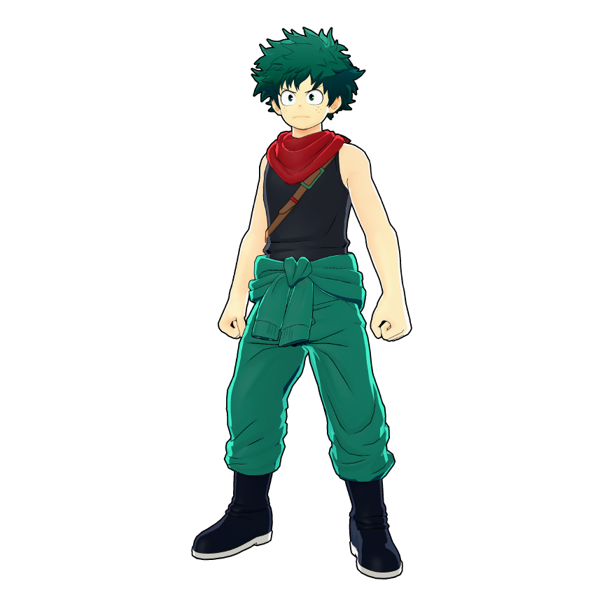 Il costume per il volontariato di Izuku Midoriya.
Anche rendere il mondo più pulito è un'attività da eroi.