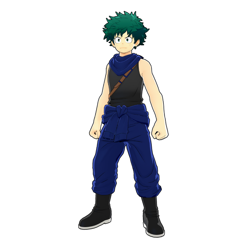 Il costume per il volontariato di Izuku Midoriya.
Anche rendere il mondo più pulito è un'attività da eroi.