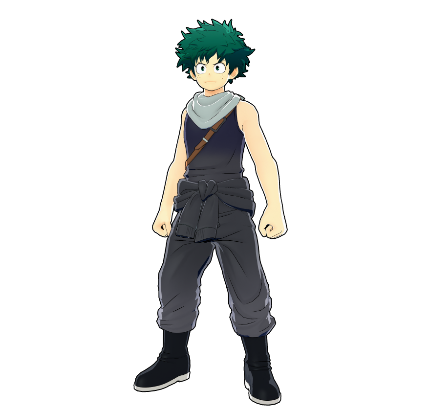 Il costume per il volontariato di Izuku Midoriya.
Anche rendere il mondo più pulito è un'attività da eroi.