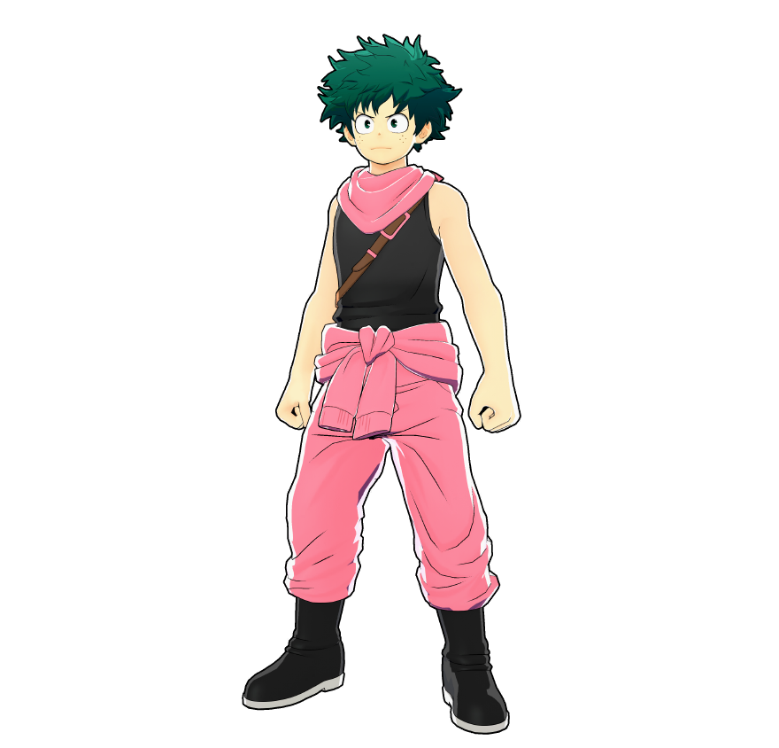 Il costume per il volontariato di Izuku Midoriya.
Anche rendere il mondo più pulito è un'attività da eroi.
