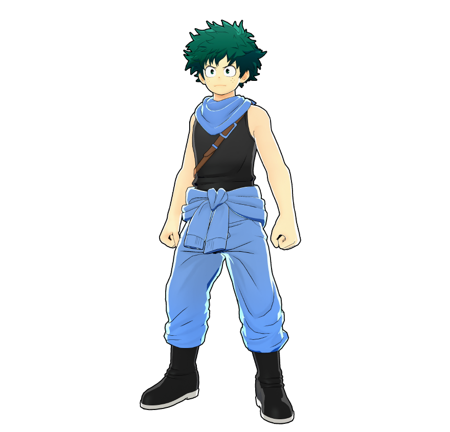 Il costume per il volontariato di Izuku Midoriya.
Anche rendere il mondo più pulito è un'attività da eroi.