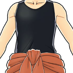 Il costume per il volontariato di Katsuki Bakugo. — Si è caricato urlando "Di fronte a me non rimarrà nemmeno un granello di polvere!"