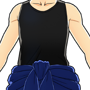 Il costume per il volontariato di Katsuki Bakugo. — Si è caricato urlando "Di fronte a me non rimarrà nemmeno un granello di polvere!"