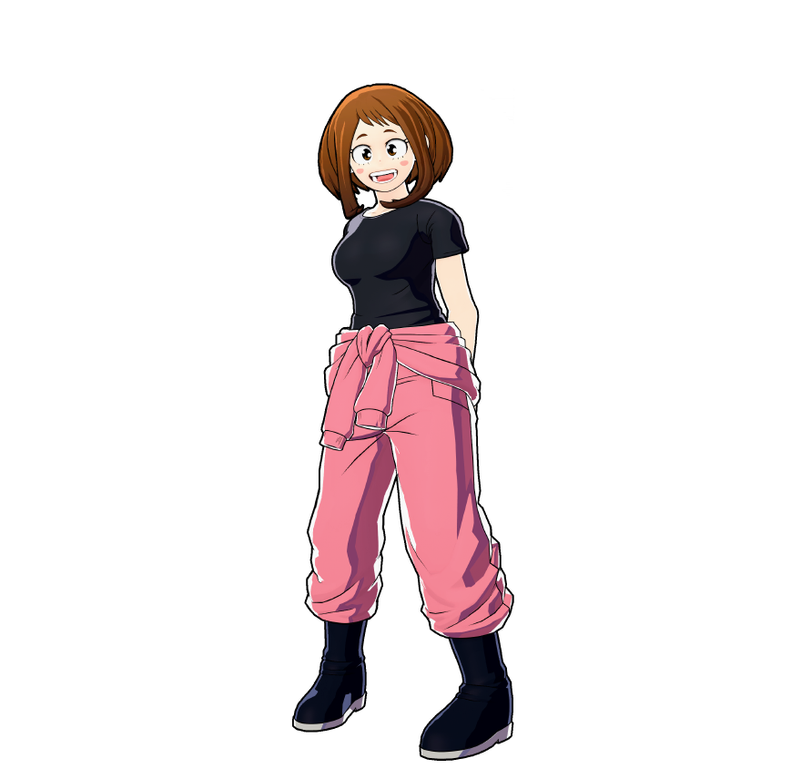 Il costume per il volontariato di Ochaco Uraraka.
È divertente pulire tutti insieme!