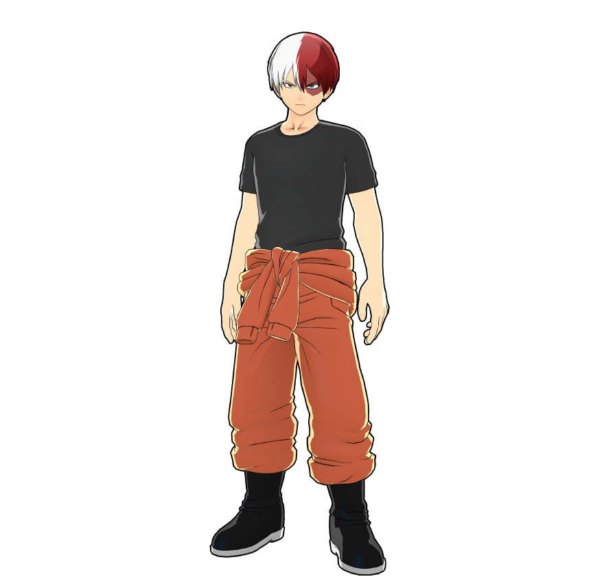 Il costume per il volontariato di Shoto Todoroki.
Sta svolgendo le attività di pulizia in modo rapido ed efficiente per finirle in fretta.